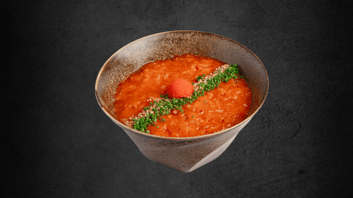 Spicy Salmon DonSpicy Salmon, masago, kampyo, chives, and se